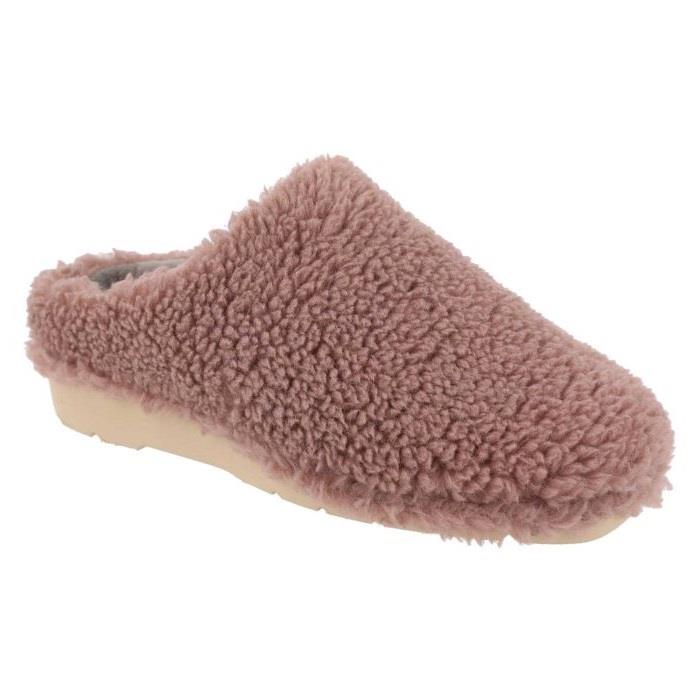 Women's Wide Fit DB Tatum Mule Slippers in Grey Fleece - Image 10