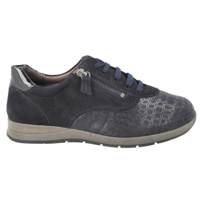 Women's Wide Fit DB Cumulus Trainers in Black Suede / Stretch / Patent - Image 1