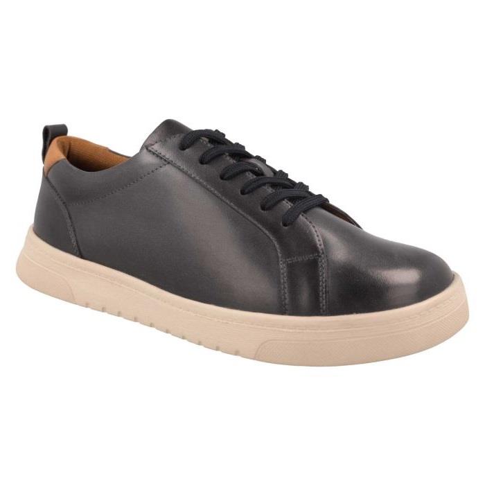 Men's Wide Fit DB Luca Shoes in Navy Leather - Image 3