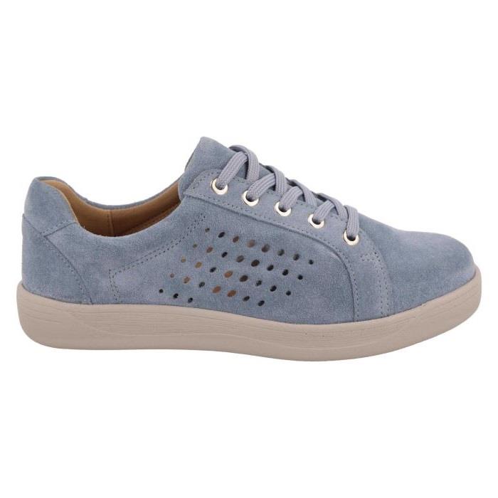 Women's Wide Fit DB Aleen Shoes in Sky Blue Suede - Image 1