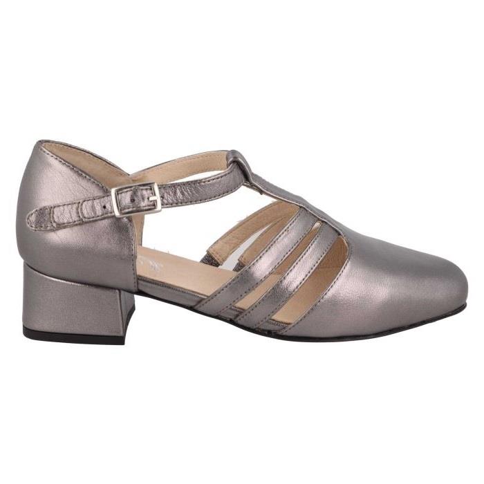 Women's Wide Fit DB Ruby Mid Heel Sandals in Black Leather - Image 1