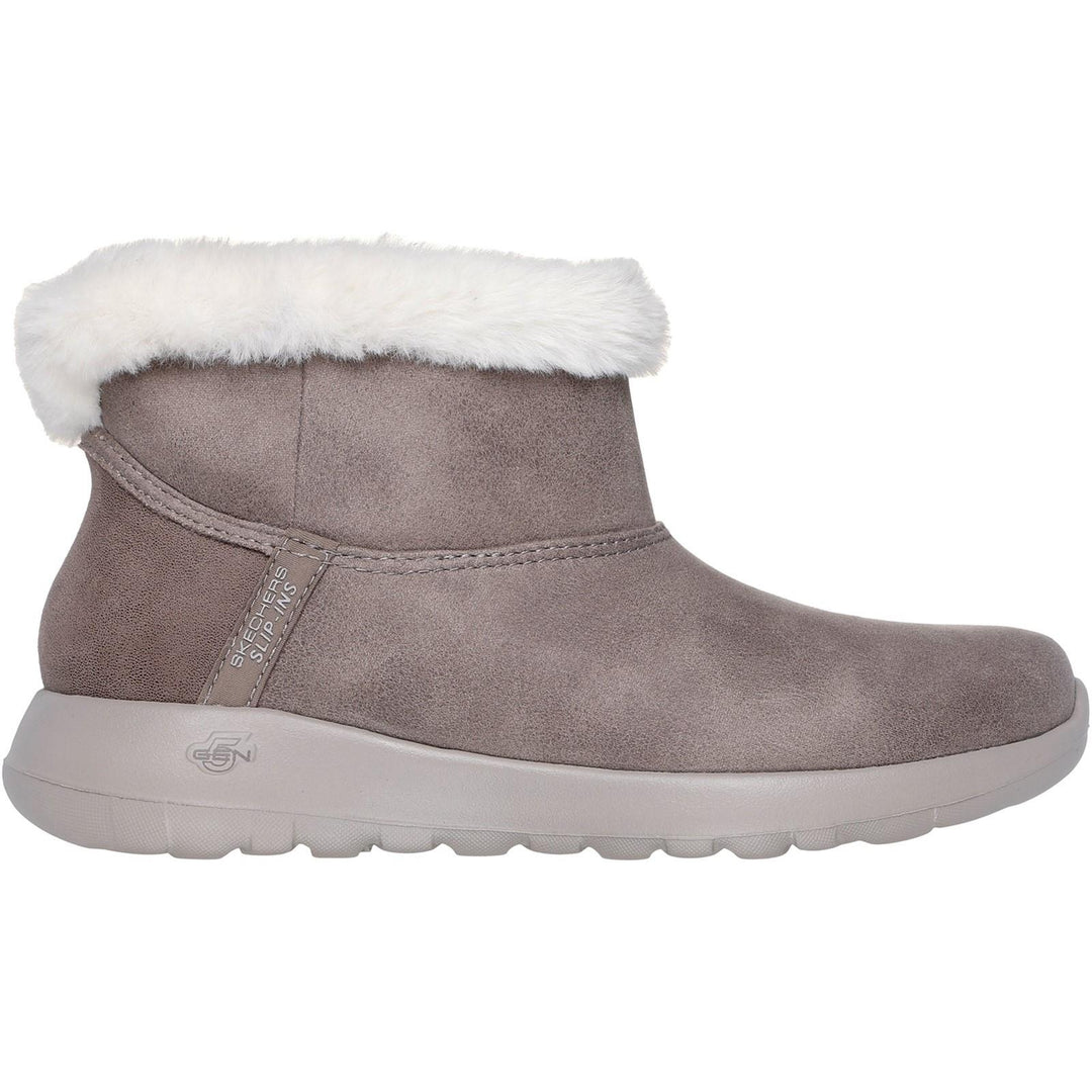 Women's Wide Fit Skechers 144800 Slip-ins On The Go Joy Cozy Dream Boots in Black - Image 7