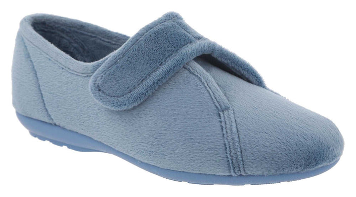 Pantuflas DB Ivy de corte ancho para mujer in Terciopelo negro - Image 1