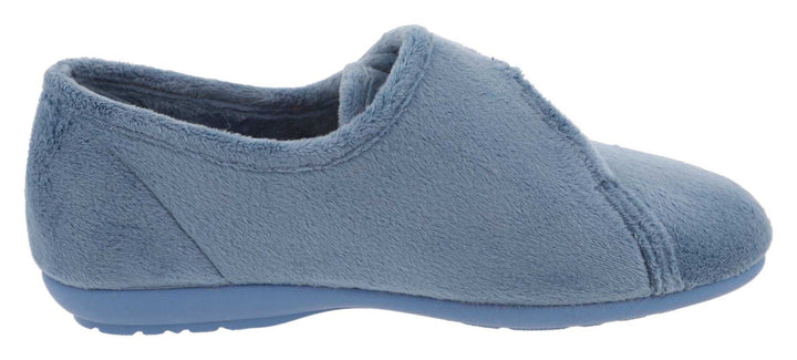 Pantuflas DB Ivy de corte ancho para mujer in Terciopelo negro - Image 1