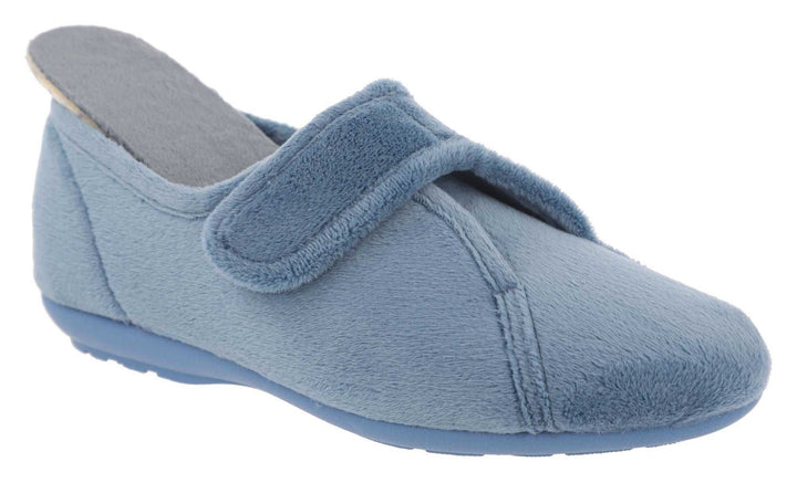 Pantuflas DB Ivy de corte ancho para mujer in Terciopelo negro - Image 1