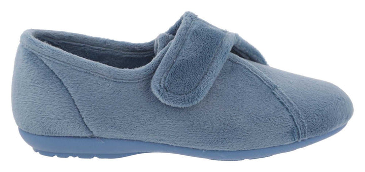 Pantuflas DB Ivy de corte ancho para mujer in Terciopelo negro - Image 1