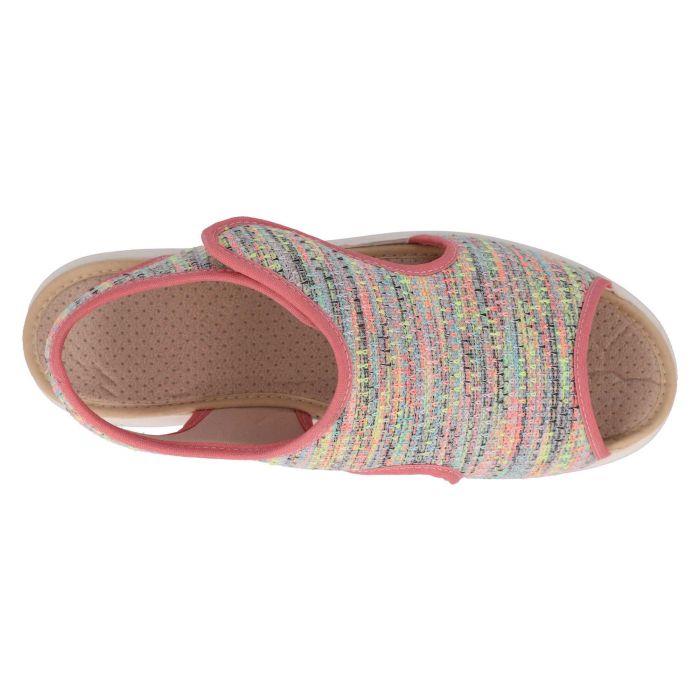 Women's Wide Fit DB Ragwort Sandals in Black Multi Stretch - Image 11
