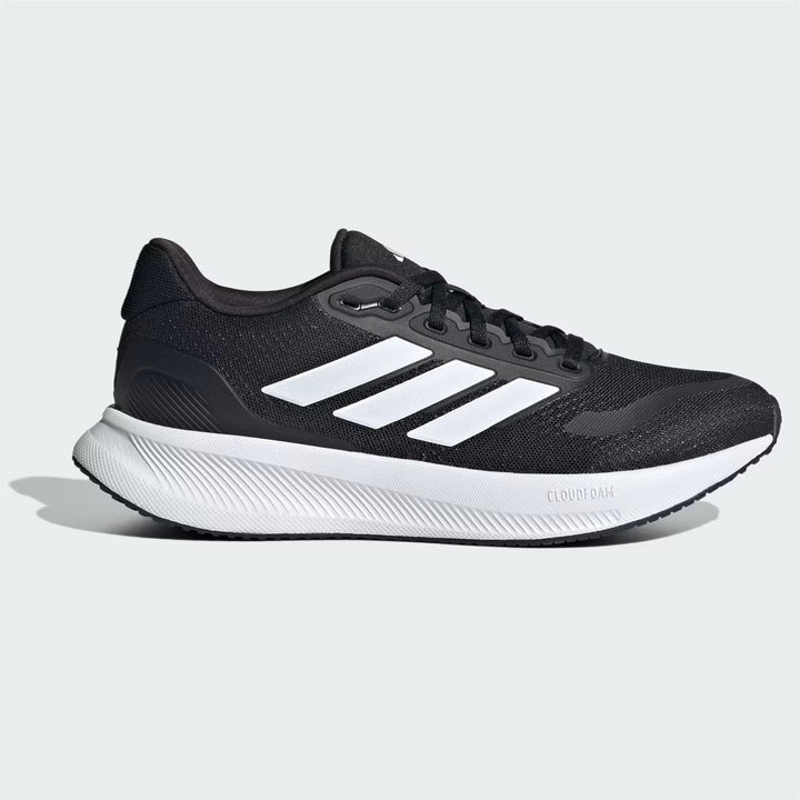 Women's Wide Fit Adidas Runfalcon 5 IE0556 Walking/Running Trainers in Black/White - Image 1