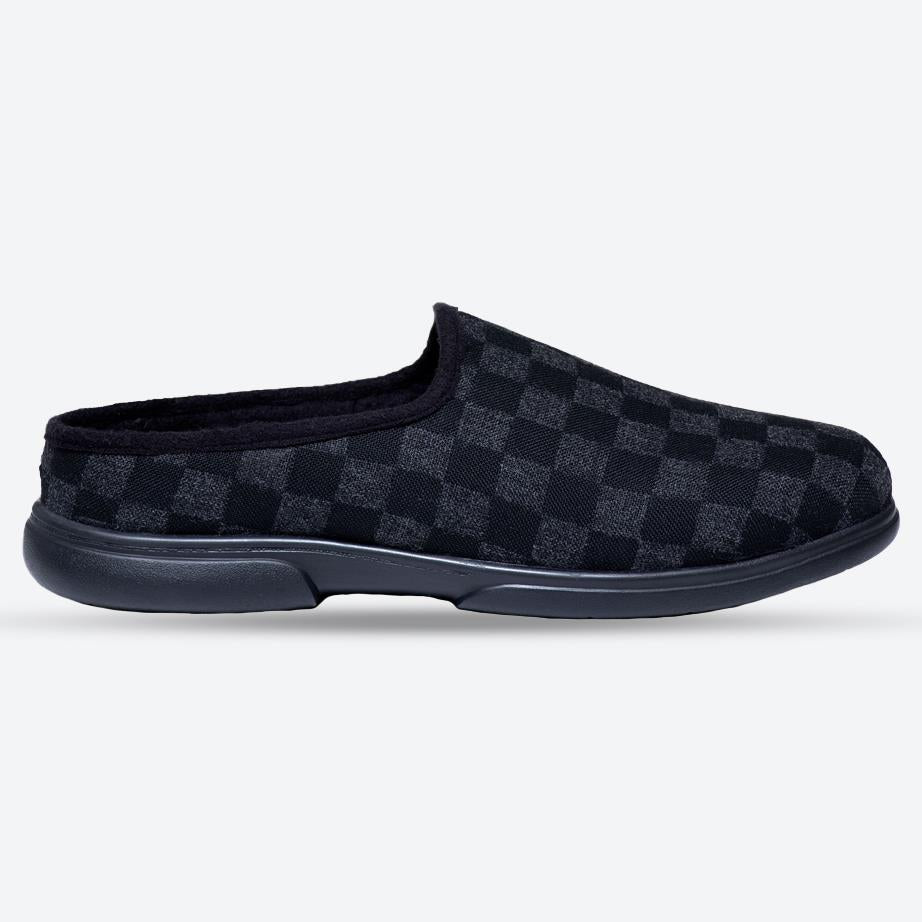 Men's Wide Fit Tredd Well Clarkson Mule Slippers in Black - Image 1