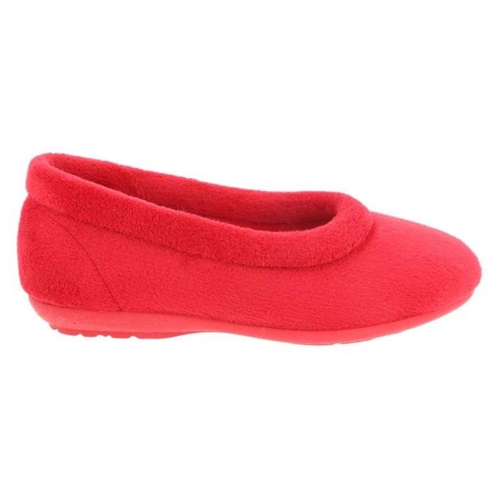 Women's Wide Fit DB Jade Slippers in Green Velour - Image 1