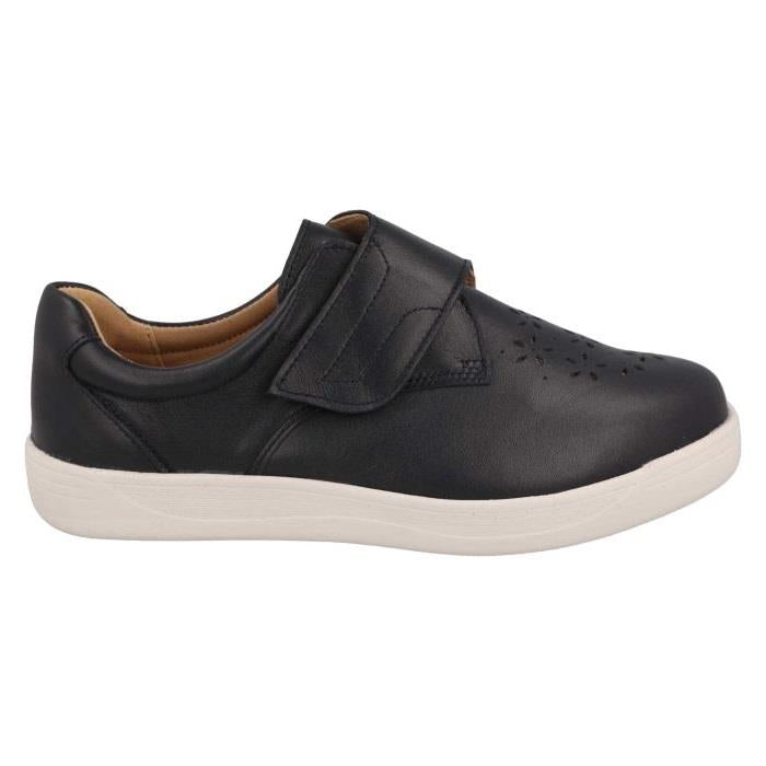 Women's Wide Fit DB Jocelyn Shoes in Navy Leather - Image 1