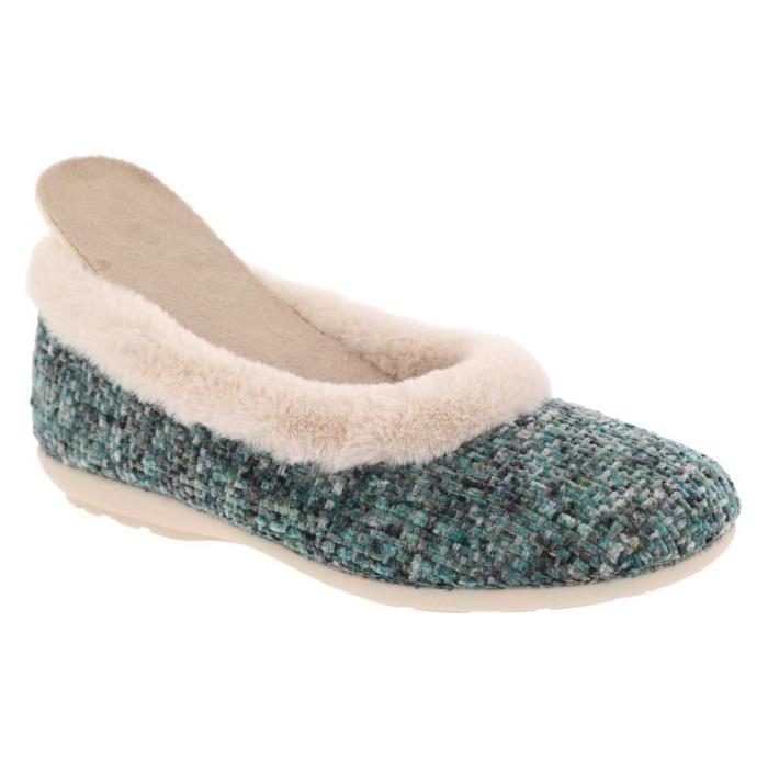 Women's Wide Fit DB Robyn Slippers in Rose Multi Textile - Image 11