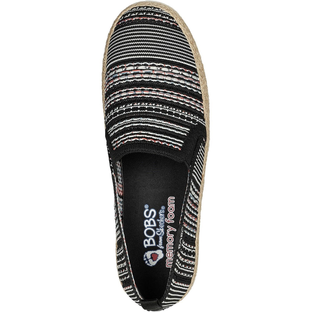Women's Wide Fit Skechers 113982 Bobs Flexpadrille 3.0 Island Muse Espadrille Slippers