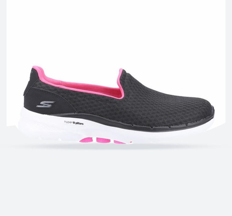 Skechers 124508 Wide Go Walk 6 - Big Splash Shoes Black Pink Trainers-main