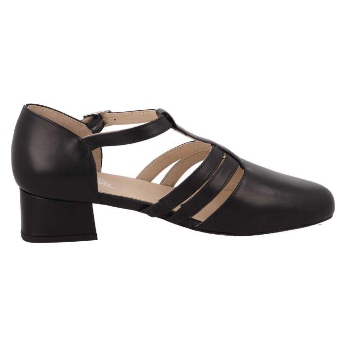 Women's Wide Fit DB Ruby Mid Heel Sandals in Black Leather - Image 1