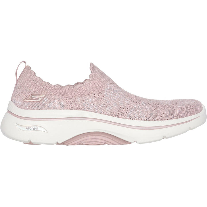 Women's Wide Fit Skechers 125329 Go Walk Arch Fit 2.0 Rosa Linda Trainers in Mauve - Image 1