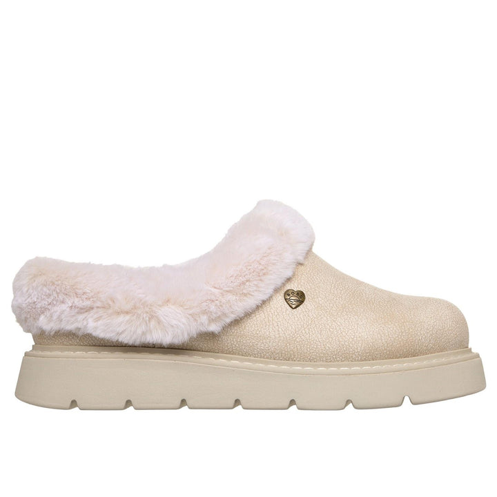 Women's Wide Fit Skechers Keepsakes 114762 Lite Cozy Blend Slippers in Off White - Image 1
