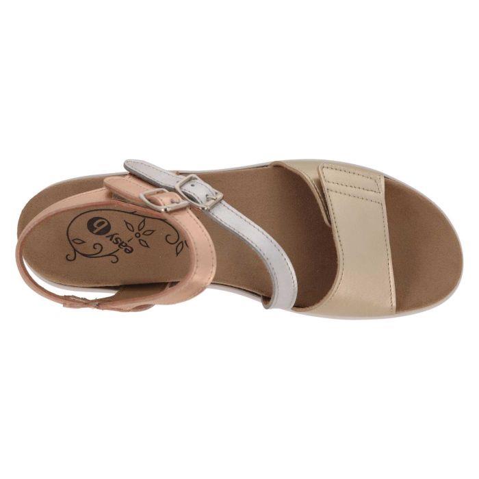 Women's Wide Fit DB Honor Sandals in Gold / Bronze / Silver Leather - Image 1