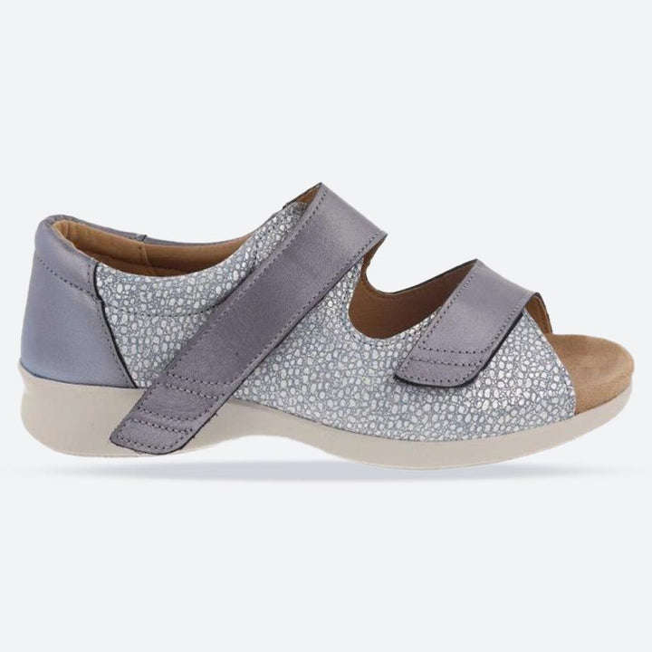 Women's Wide Fit DB Bugle Sandals in Sky Blue Multi Leather - Image 1