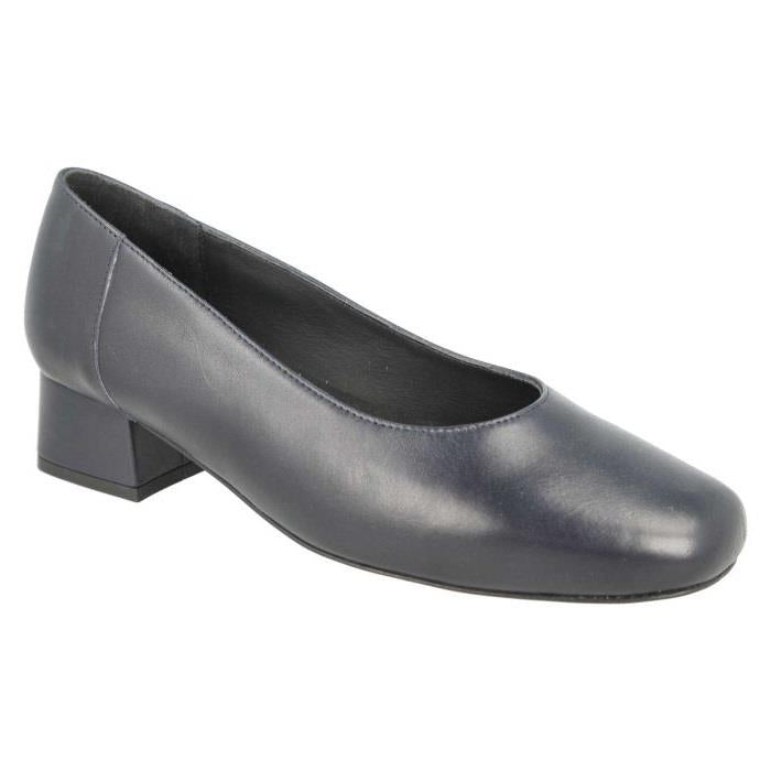 Women's Wide Fit DB Hyperion Heel Court Shoes in Black Leather - Image 9