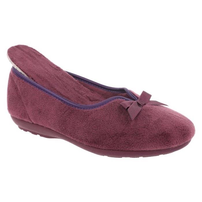 Women's Wide Fit DB Kayleigh Slippers in Mauve Velour - Image 11