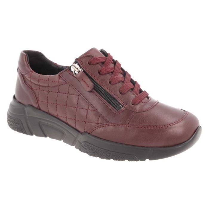 Women's Wide Fit DB Harebell Zip/Lace Shoes in Black Leather - Image 1