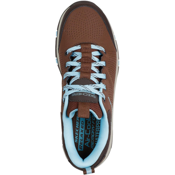 Women's Relaxed Fit Skechers 180119 Waterproof Trego Trail Destiny Trainers in Chocolate - Image 1