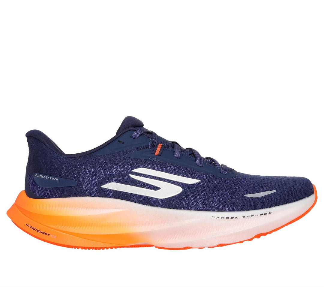 Men's Wide Fit Skechers 246200 Go Run Ride 12 Trainers in Navy/Orange - Image 2
