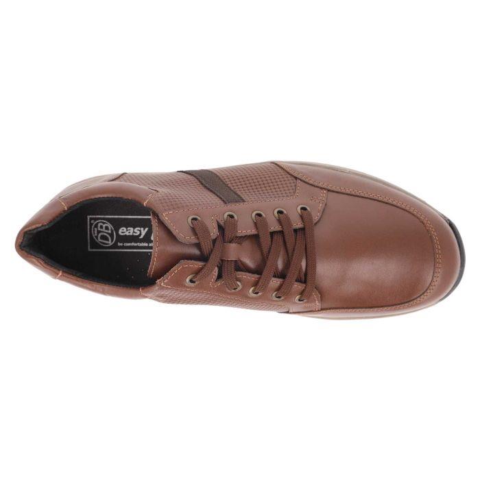 Men's Wide Fit DB Jerome Trainers in Black Leather - Image 10