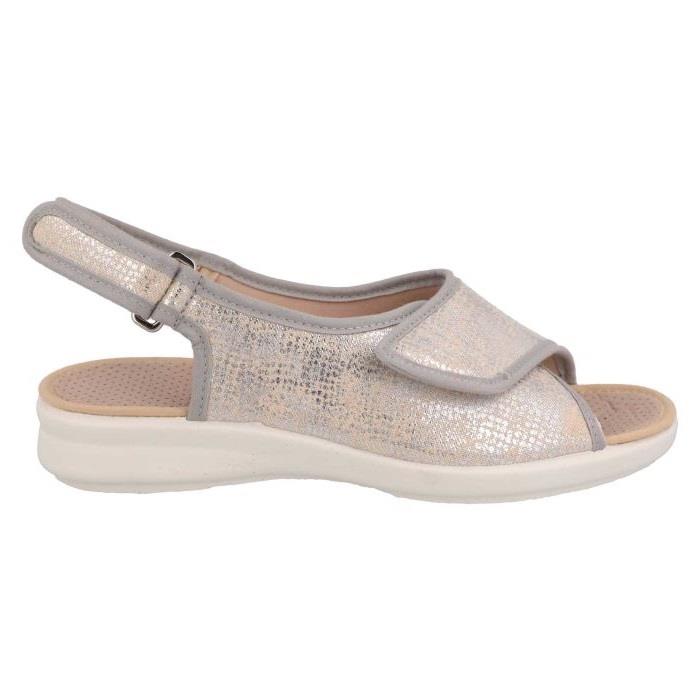 Women's Wide Fit DB Lobelia Sandals in Denim Blue Canvas - Image 1