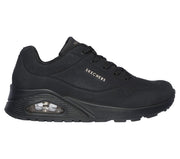 Skechers 73690 Extra Wide Uno - Stand On Air Walking Street Trainers Blk-1