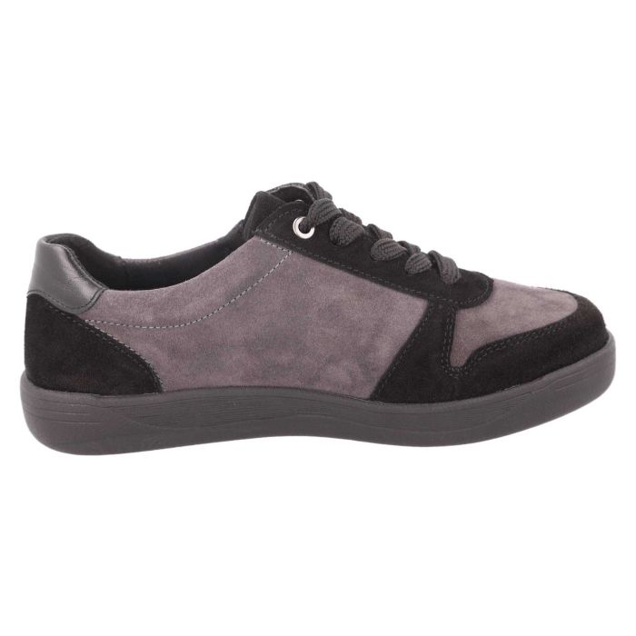 Women's Wide Fit DB Cedar Shoes in Black / Grey Suede - Image 1