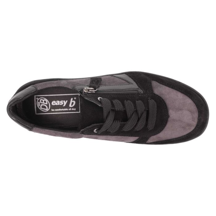 Women's Wide Fit DB Cedar Shoes in Black / Grey Suede - Image 21