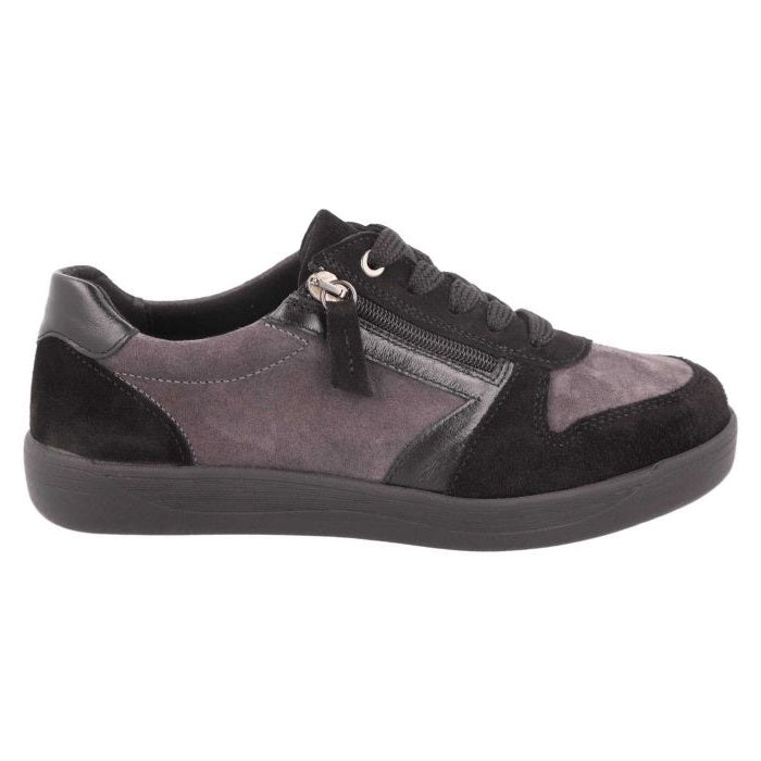 Women's Wide Fit DB Cedar Shoes in Black / Grey Suede - Image 19