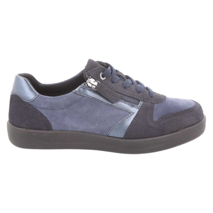 Women's Wide Fit DB Cedar Shoes in Black / Grey Suede - Image 1