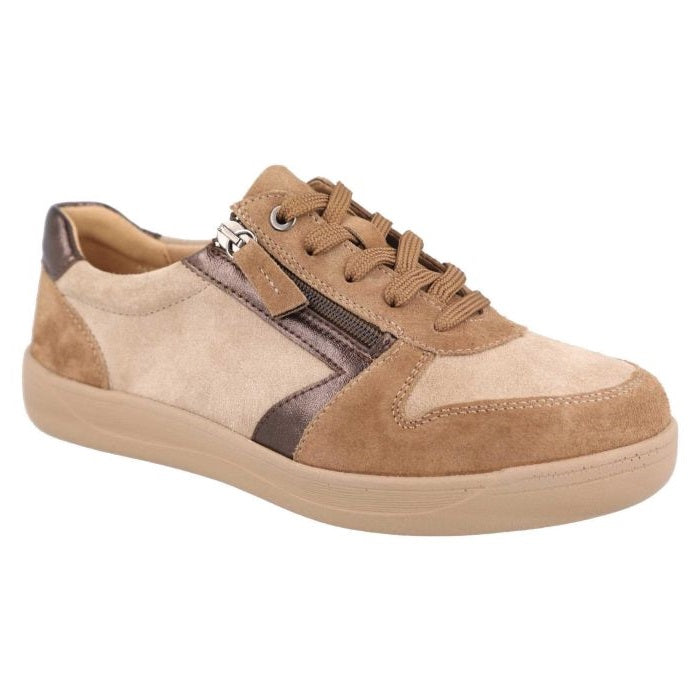 Women's Wide Fit DB Cedar Shoes in Black / Grey Suede - Image 1