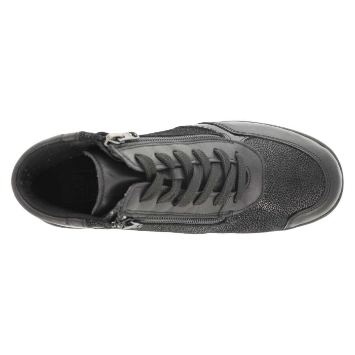 Women's Wide Fit DB Nova Boots in Black Leather / Patent / Stretch - Image 1