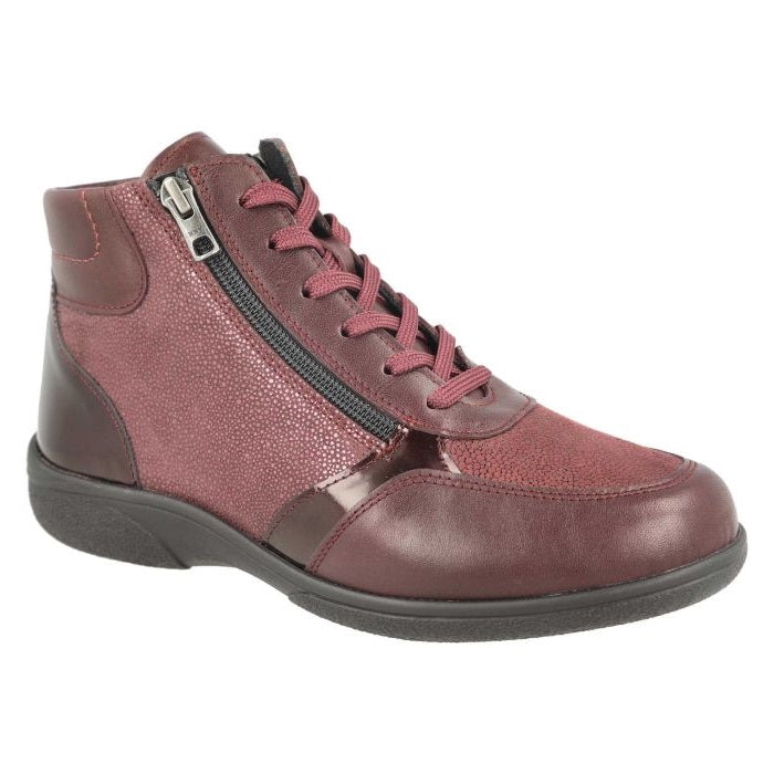 Women's Wide Fit DB Nova Boots in Black Leather / Patent / Stretch - Image 1