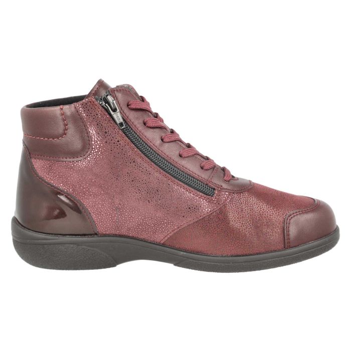 Women's Wide Fit DB Nova Boots in Black Leather / Patent / Stretch - Image 1