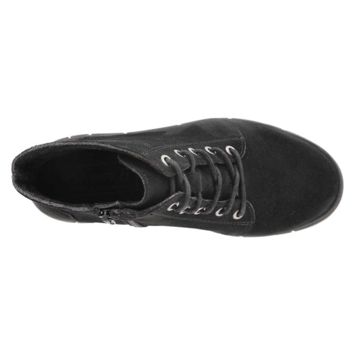 Women's Wide Fit DB Poplar Boots in Black Suedette - Image 5