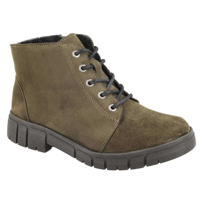 Women's Wide Fit DB Poplar Boots in Black Suedette - Image 1