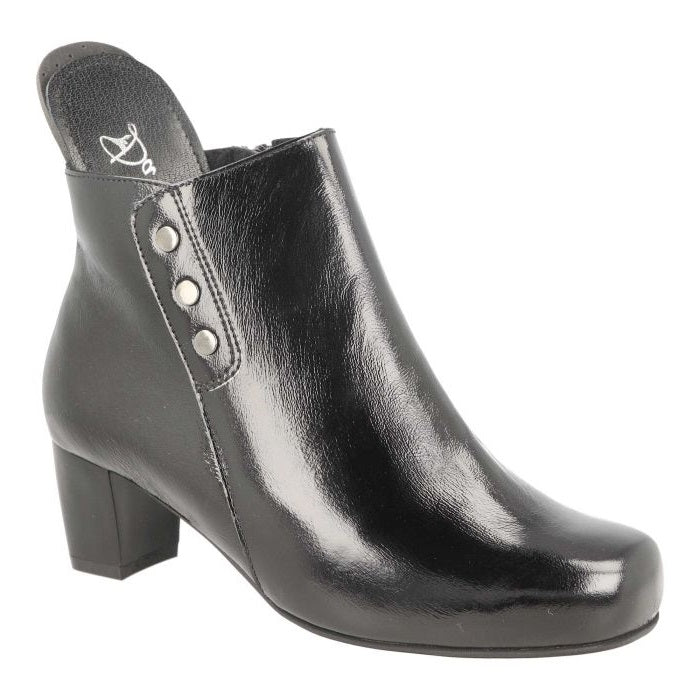 Women's Wide Fit DB Jeannie Heeled Boots in Black Nappa Leather - Image 1