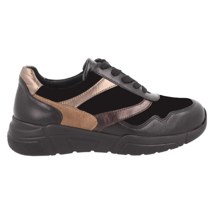 Zapatillas DB Watercress de ajuste ancho para mujer in Piel/Ante Azul Marino - Image 1