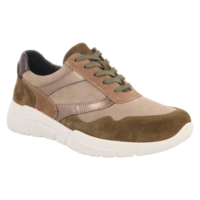 Zapatillas DB Watercress de ajuste ancho para mujer in Piel/Ante Azul Marino - Image 1