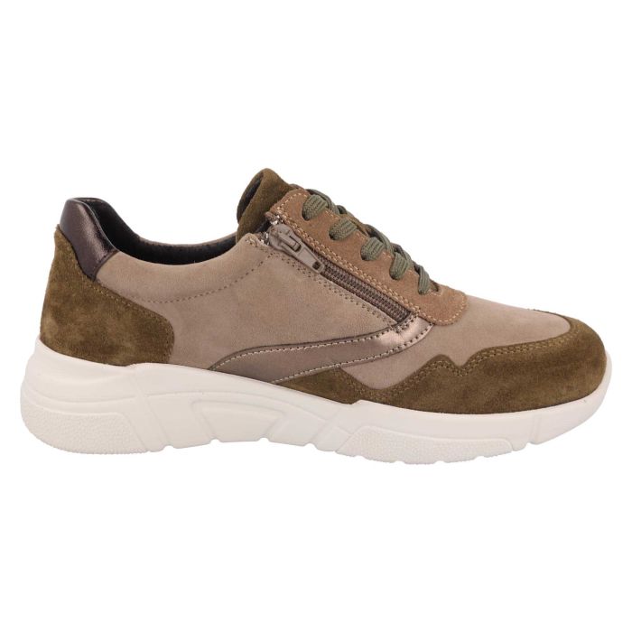 Zapatillas DB Watercress de ajuste ancho para mujer in Piel/Ante Azul Marino - Image 1