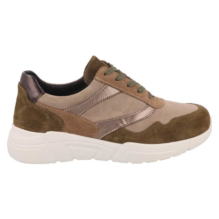 Zapatillas DB Watercress de ajuste ancho para mujer in Piel/Ante Azul Marino - Image 1