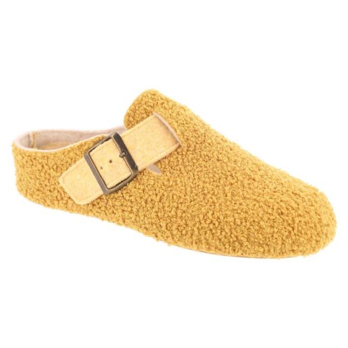 Women's Wide Fit DB Gill Buckle Mule Slippers in Pink Fleece - Image 10