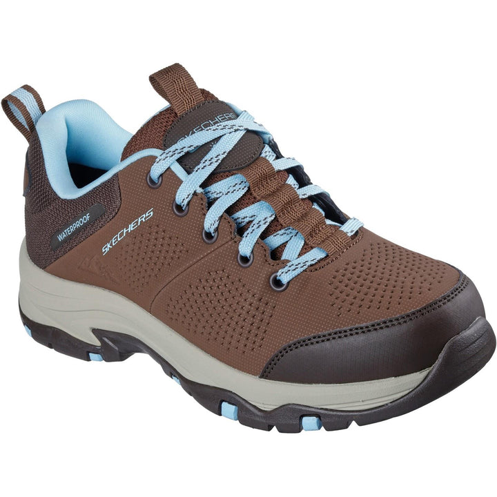 Women's Relaxed Fit Skechers 180119 Waterproof Trego Trail Destiny Trainers in Chocolate - Image 1