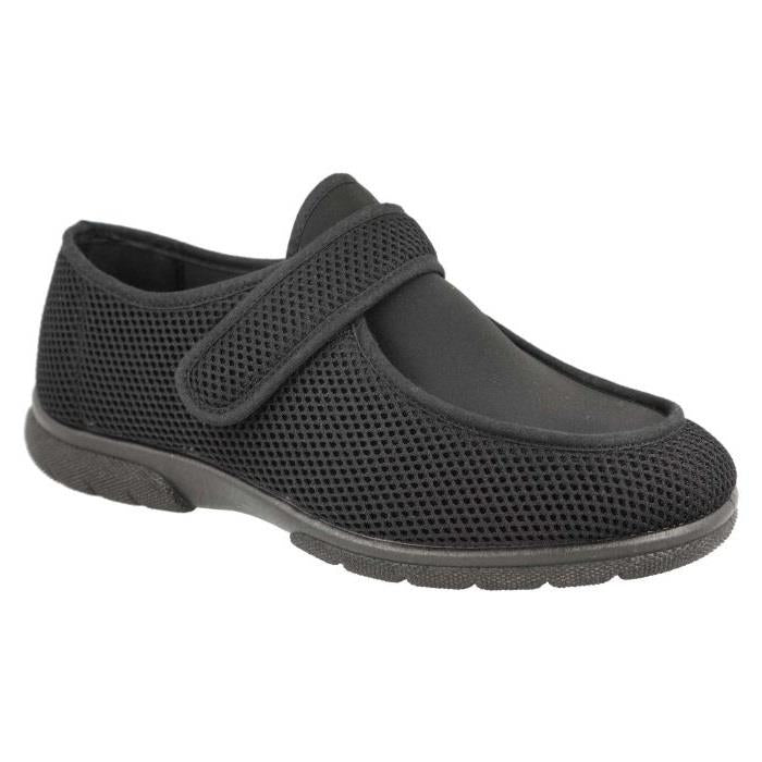 Men's Wide Fit DB Jamie Shoes in Black Stretch Textile - Image 3