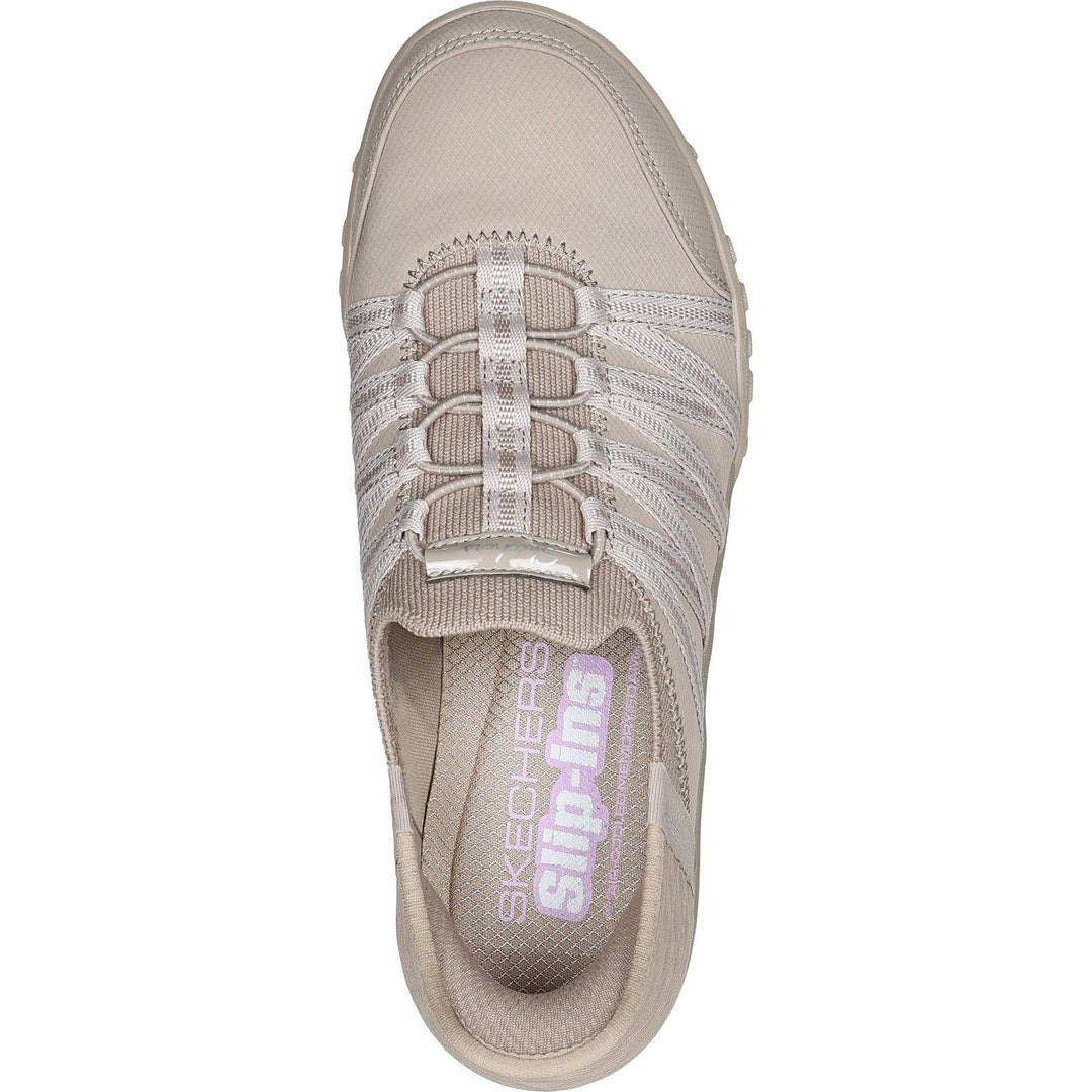 Women's Wide Fit Skechers 100593 Breathe Easy Roll With Me Shoes - Taupe in Taupe - Image 5